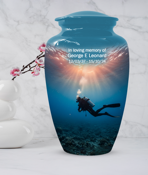 Personalized Scuba Diving Urn for Dad – Custom Diver Cremation Urns  for Male Ashes