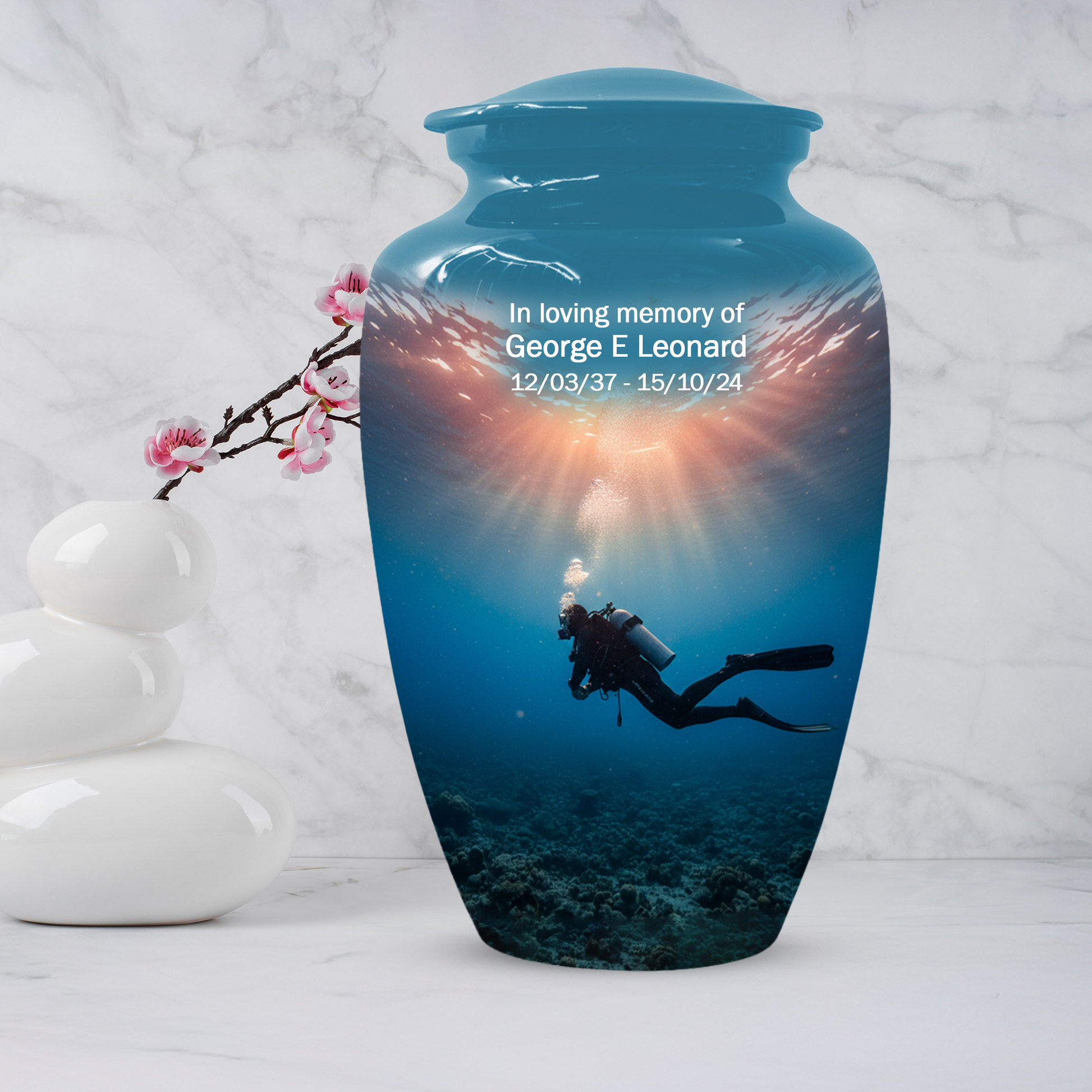 Personalized Scuba Diving Urn for Dad – Custom Diver Cremation Urns  for Male Ashes