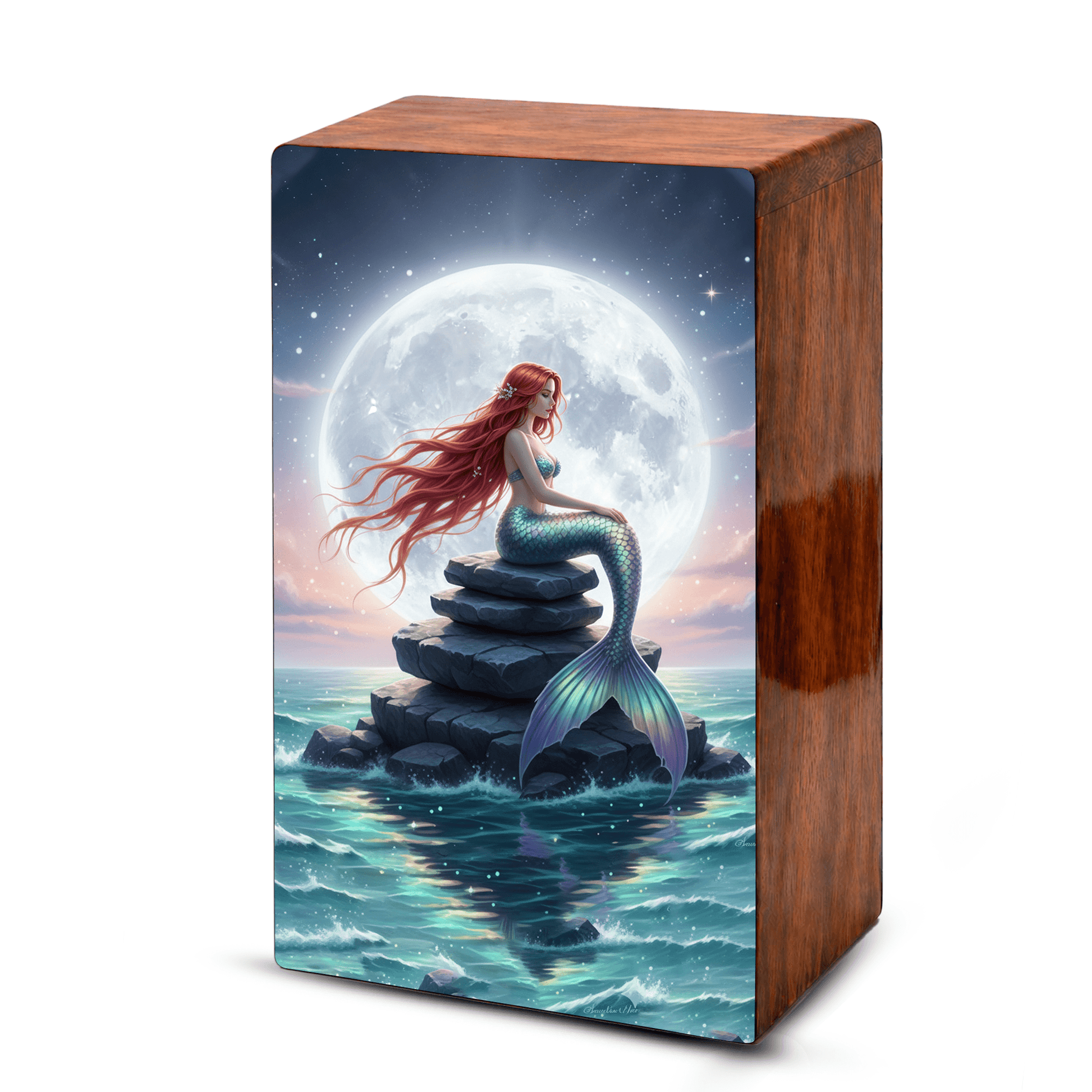 Mermaid Urn For Mom Ashes - Ocean Fairy Urns Keepsake Urn Box Female