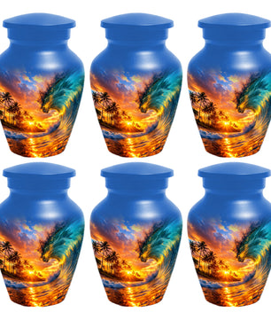 Sunset Wave Memorial Urn for Mom -  Beautiful Ocean Cremation Urns for Women