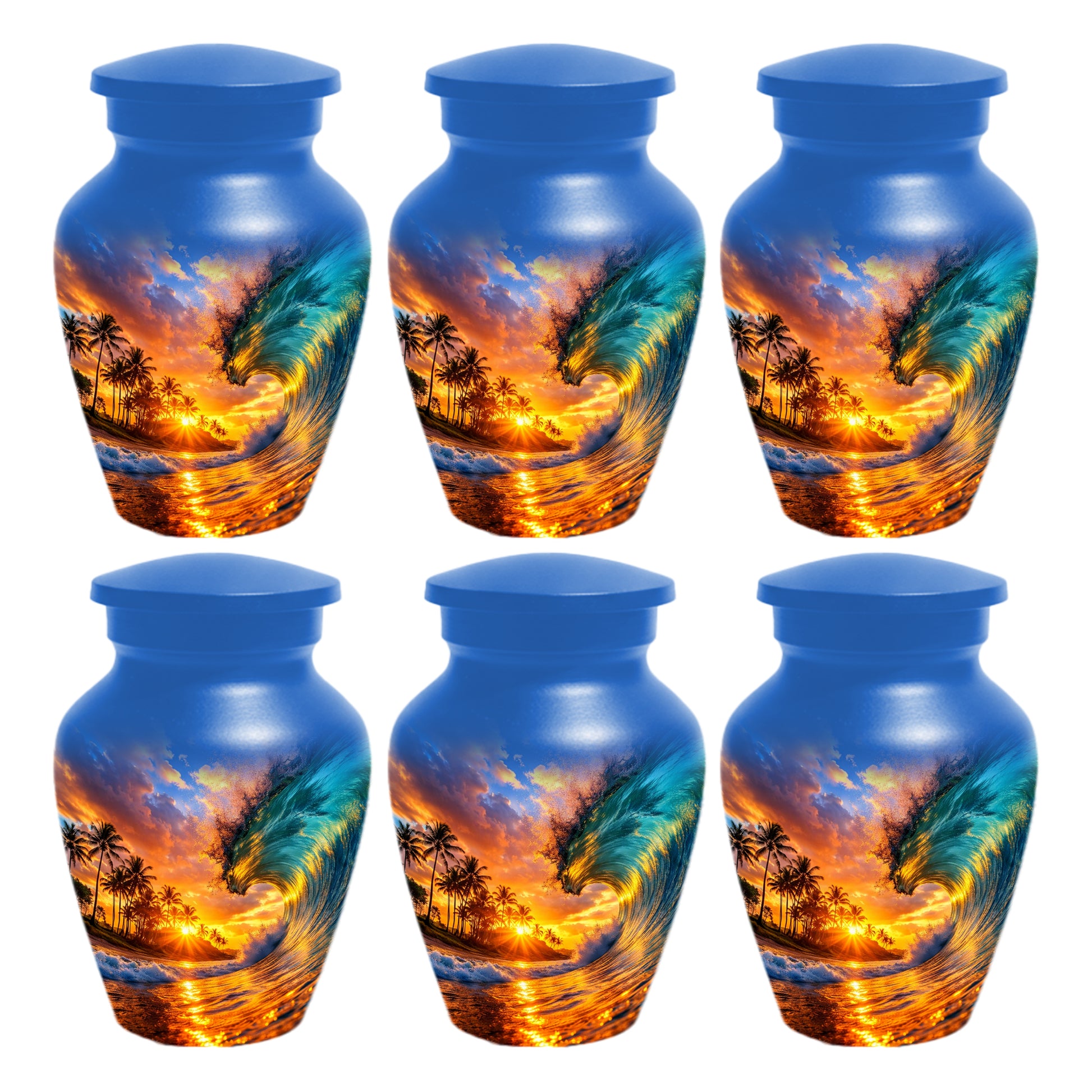 Sunset Wave Memorial Urn for Mom -  Beautiful Ocean Cremation Urns for Women