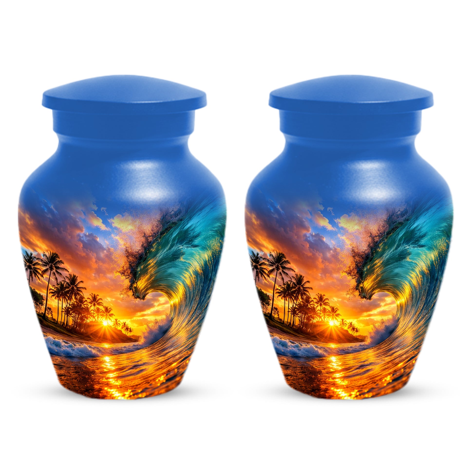 Sunset Wave Memorial Urn for Mom -  Beautiful Ocean Cremation Urns for Women