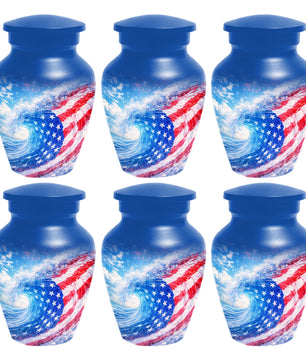 American Flag Memorial Urn for Dad -  Patriotic Cremation Urns for Men