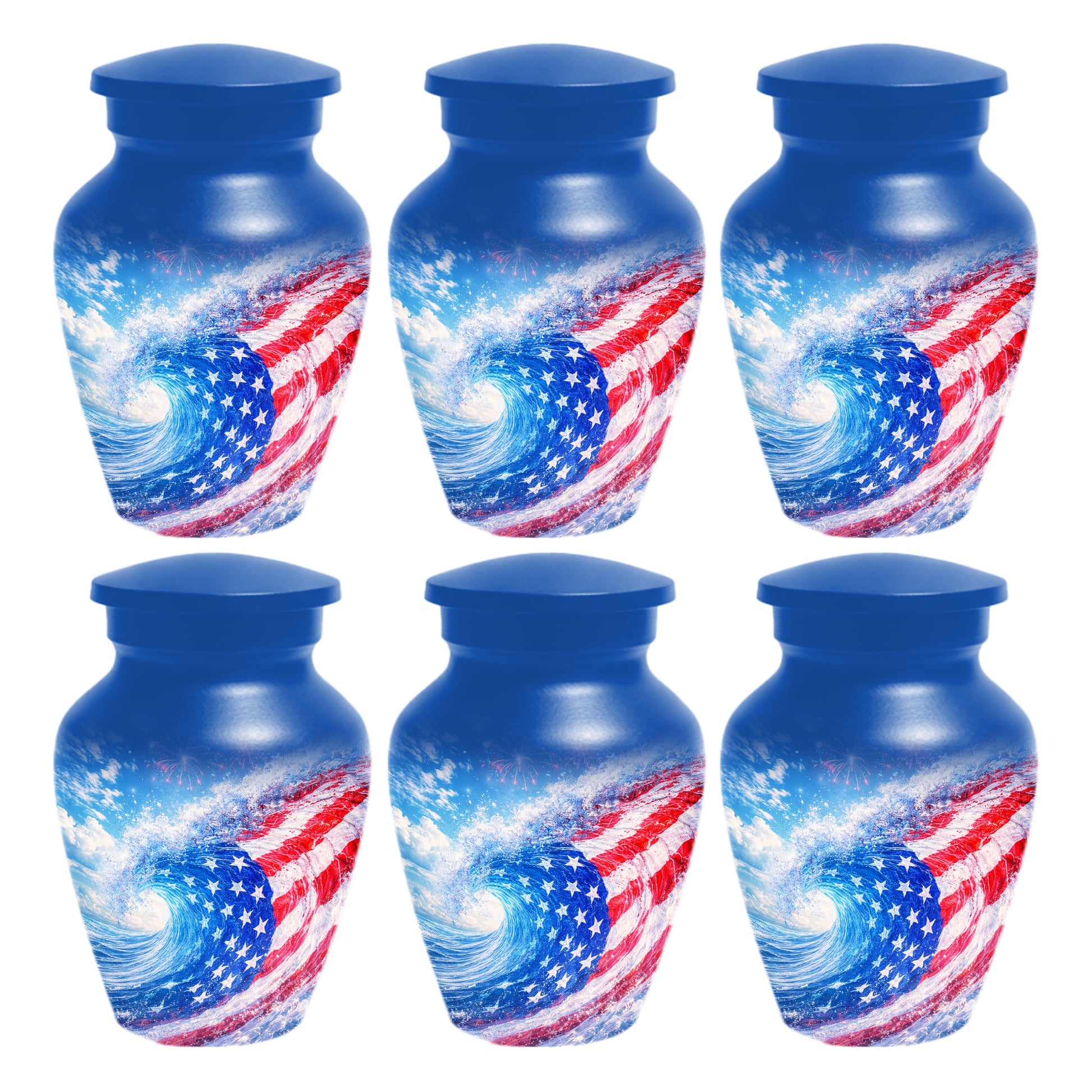 American Flag Memorial Urn for Dad -  Patriotic Cremation Urns for Men