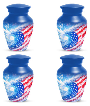 American Flag Memorial Urn for Dad -  Patriotic Cremation Urns for Men