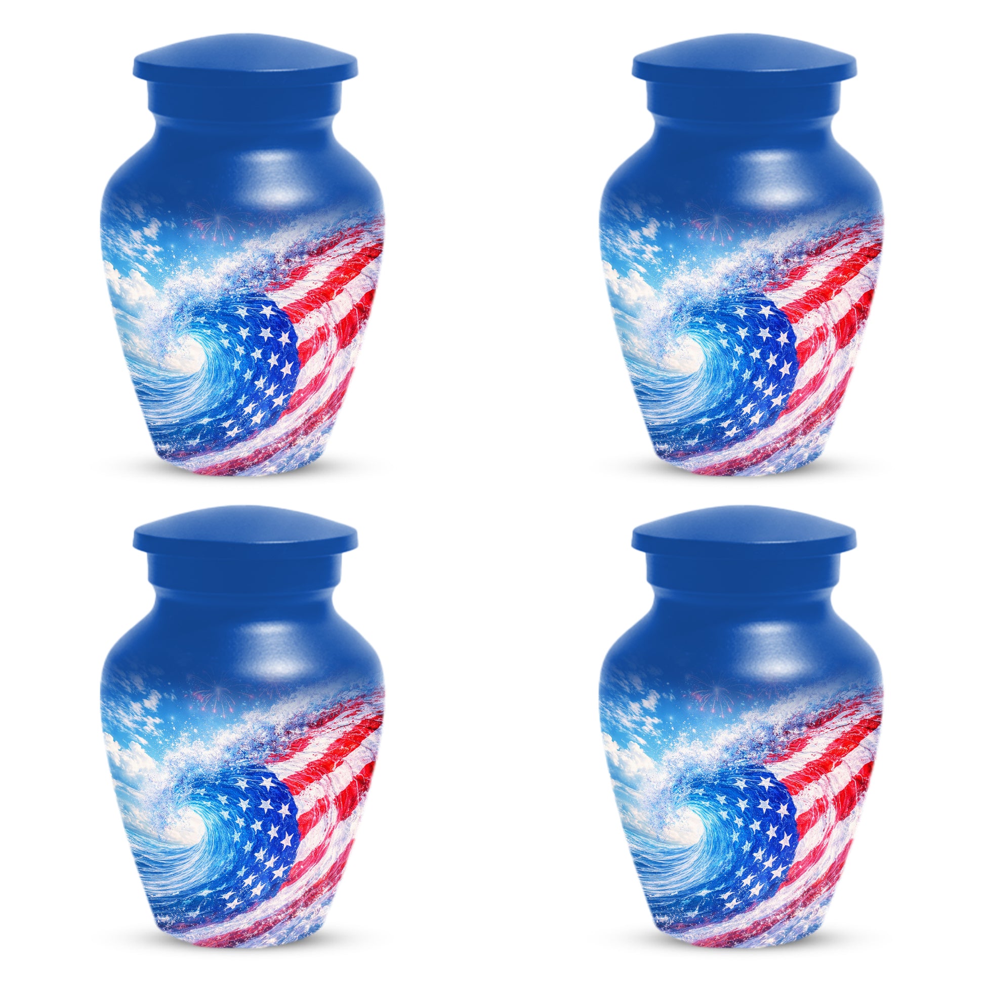 American Flag Memorial Urn for Dad -  Patriotic Cremation Urns for Men