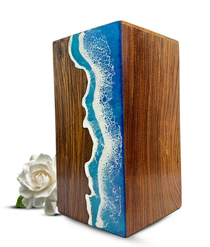 Ocean Urn For Ashes - Large Custom Wooden Keepsake Urns For Male & Female