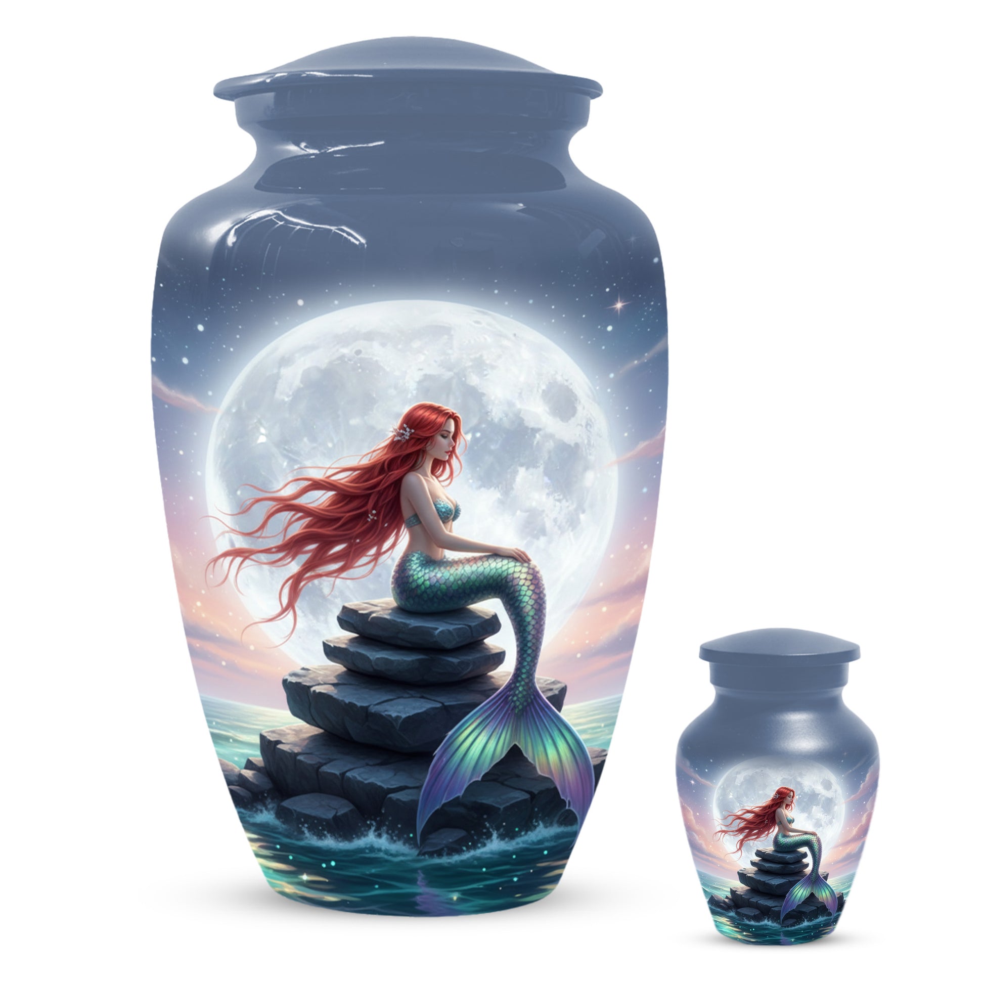Mermaid Urn for Mom – Moonlit Mermaid Cremation Urns for Mother Ashes
