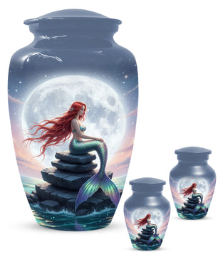 Mermaid Urn for Mom – Moonlit Mermaid Cremation Urns for Mother Ashes