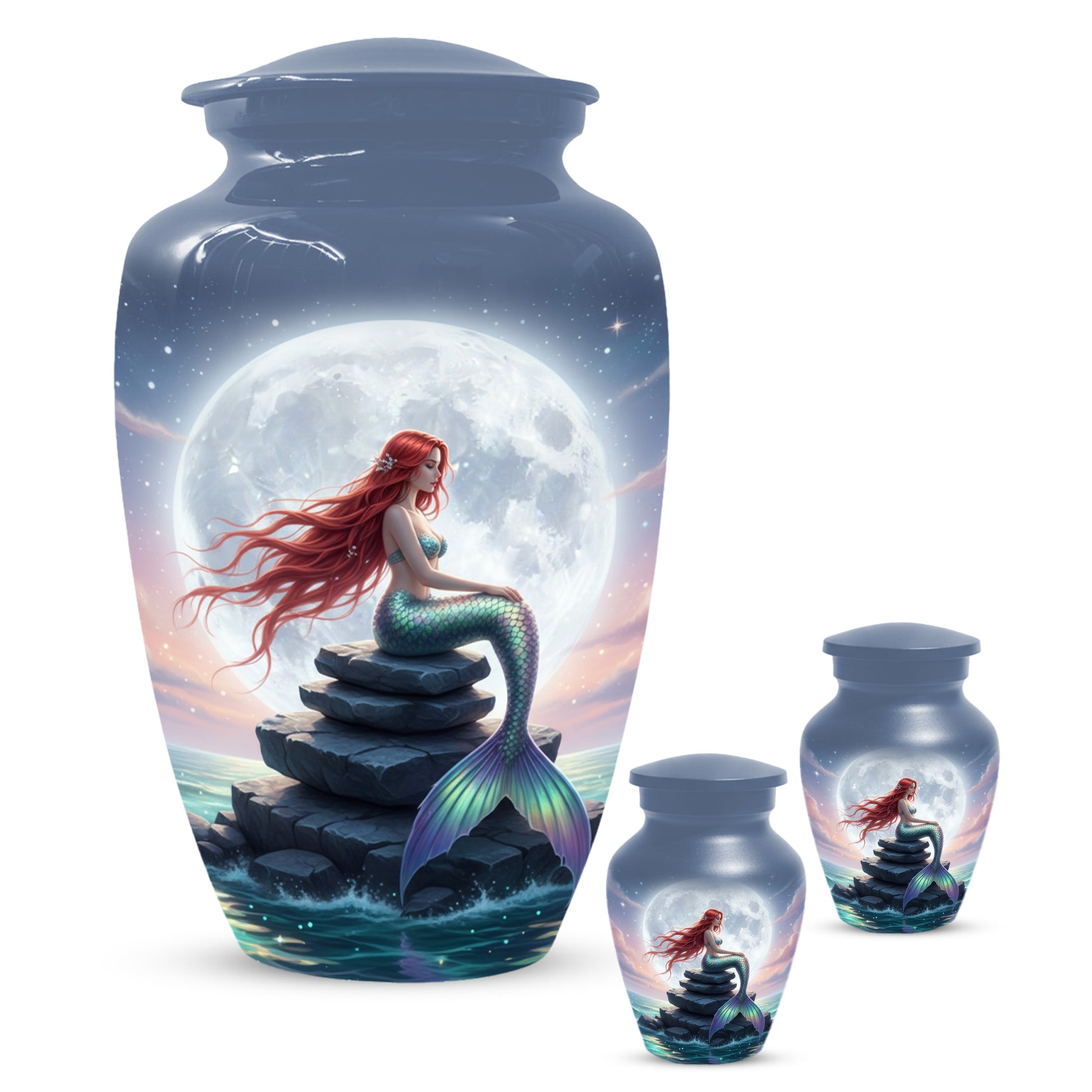 Mermaid Urn for Mom – Moonlit Mermaid Cremation Urns for Mother Ashes