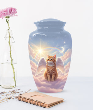 Cat Wing Urn for Adult Ashes | Angel Cat Cremation Urn & Memorial Urn