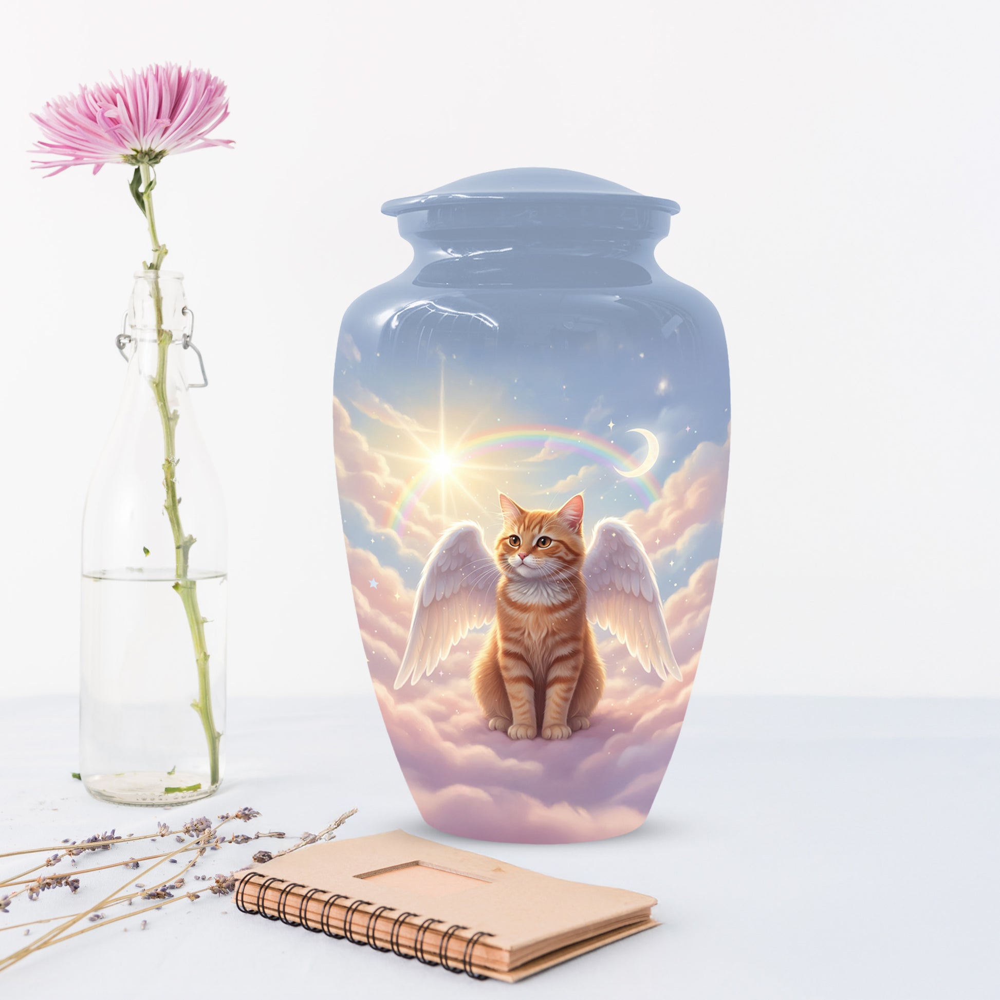 Cat Wing Urn for Adult Ashes | Angel Cat Cremation Urn & Memorial Urn