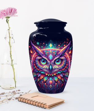 Owl Cremation Urn for Ashes – Custom Colorful Owl Memorial Urns for Mom& Dad -Women & Men