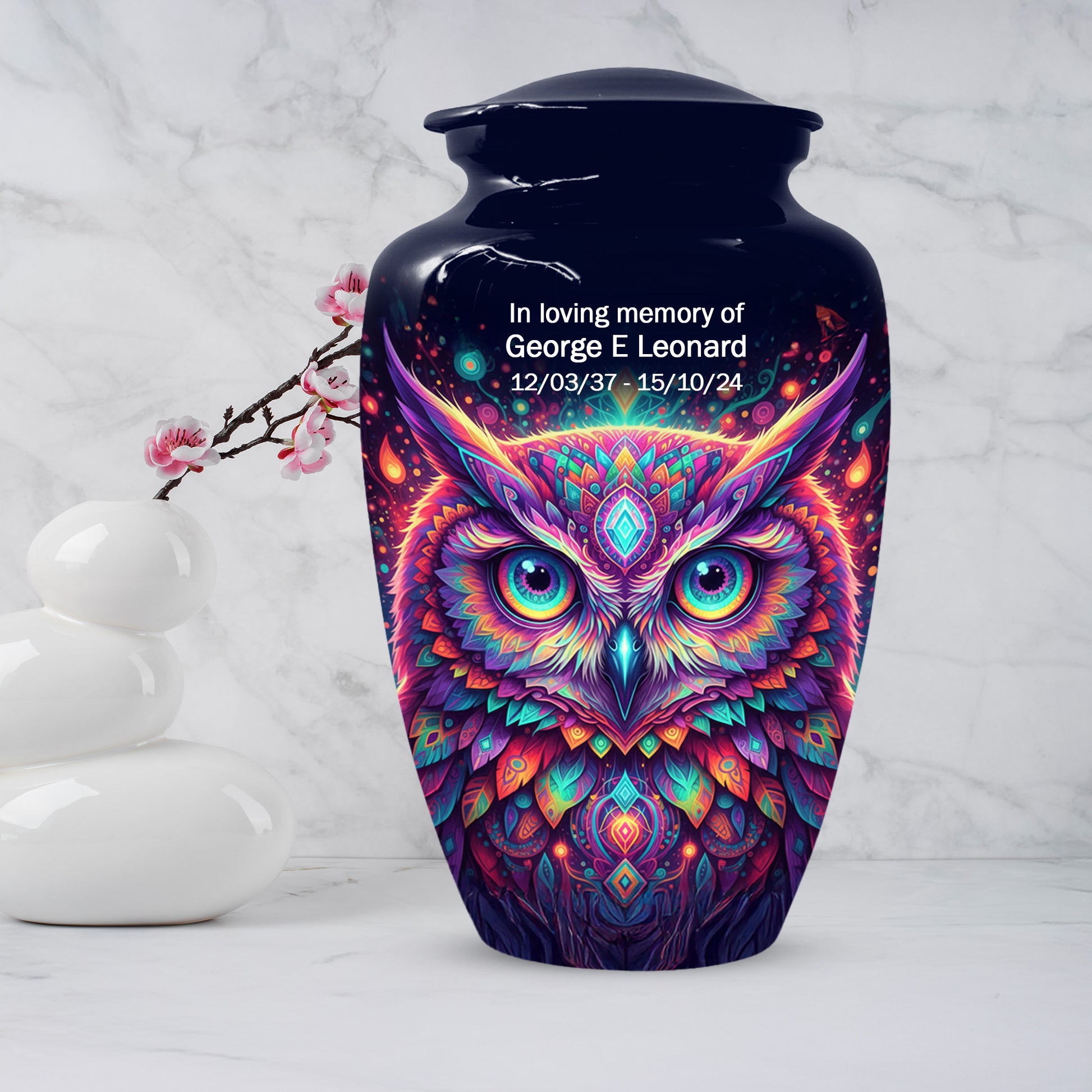 Owl Cremation Urn for Ashes – Custom Colorful Owl Memorial Urns for Mom& Dad -Women & Men