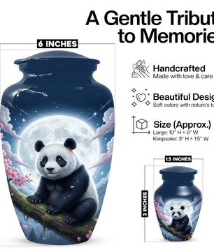 Moon Panda Urn for Mom - Panda Cremation Urns for Mother Ashes