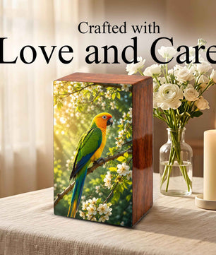 Parrot Urn For Human Ashes - Forest Bird Decorative Urns For Mom and Dad