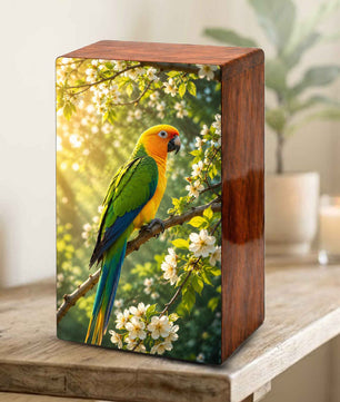 Parrot Urn For Human Ashes - Forest Bird Decorative Urns For Mom and Dad