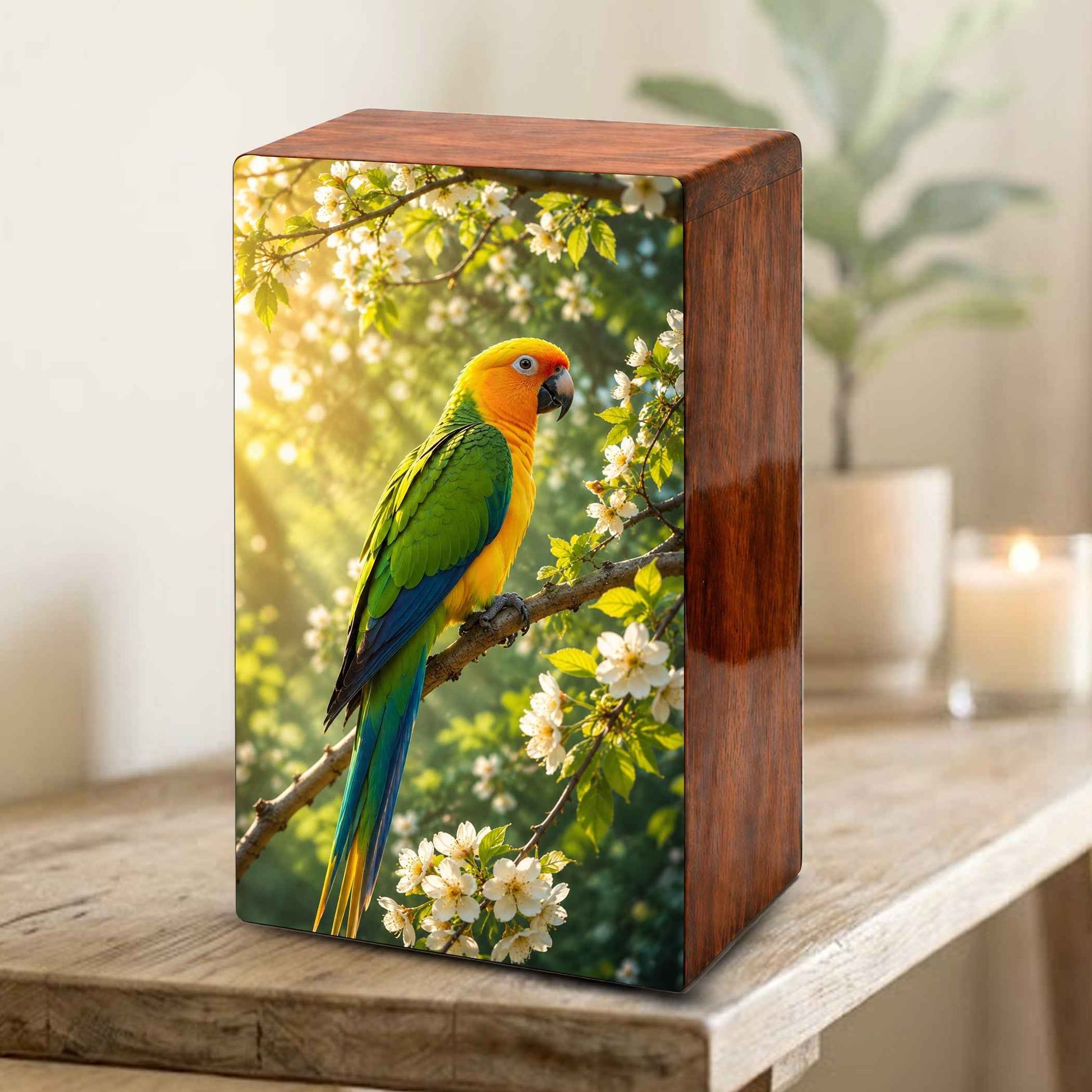 Parrot Urn For Human Ashes - Forest Bird Decorative Urns For Mom and Dad
