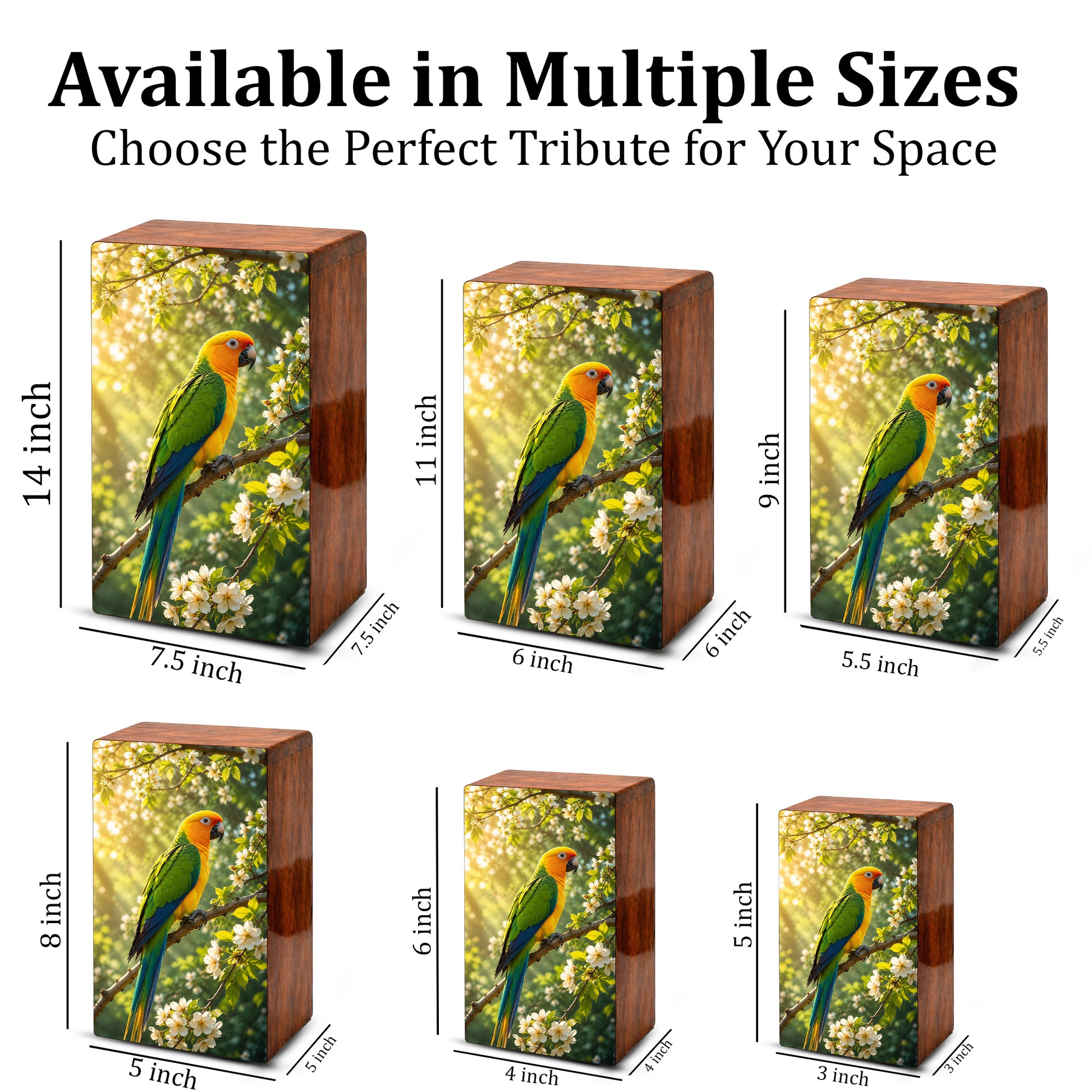 Parrot Urn For Human Ashes - Forest Bird Decorative Urns For Mom and Dad