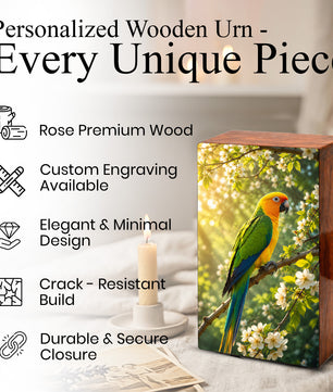Parrot Urn For Human Ashes - Forest Bird Decorative Urns For Mom and Dad
