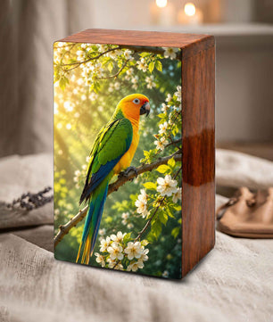 Parrot Urn For Human Ashes - Forest Bird Decorative Urns For Mom and Dad