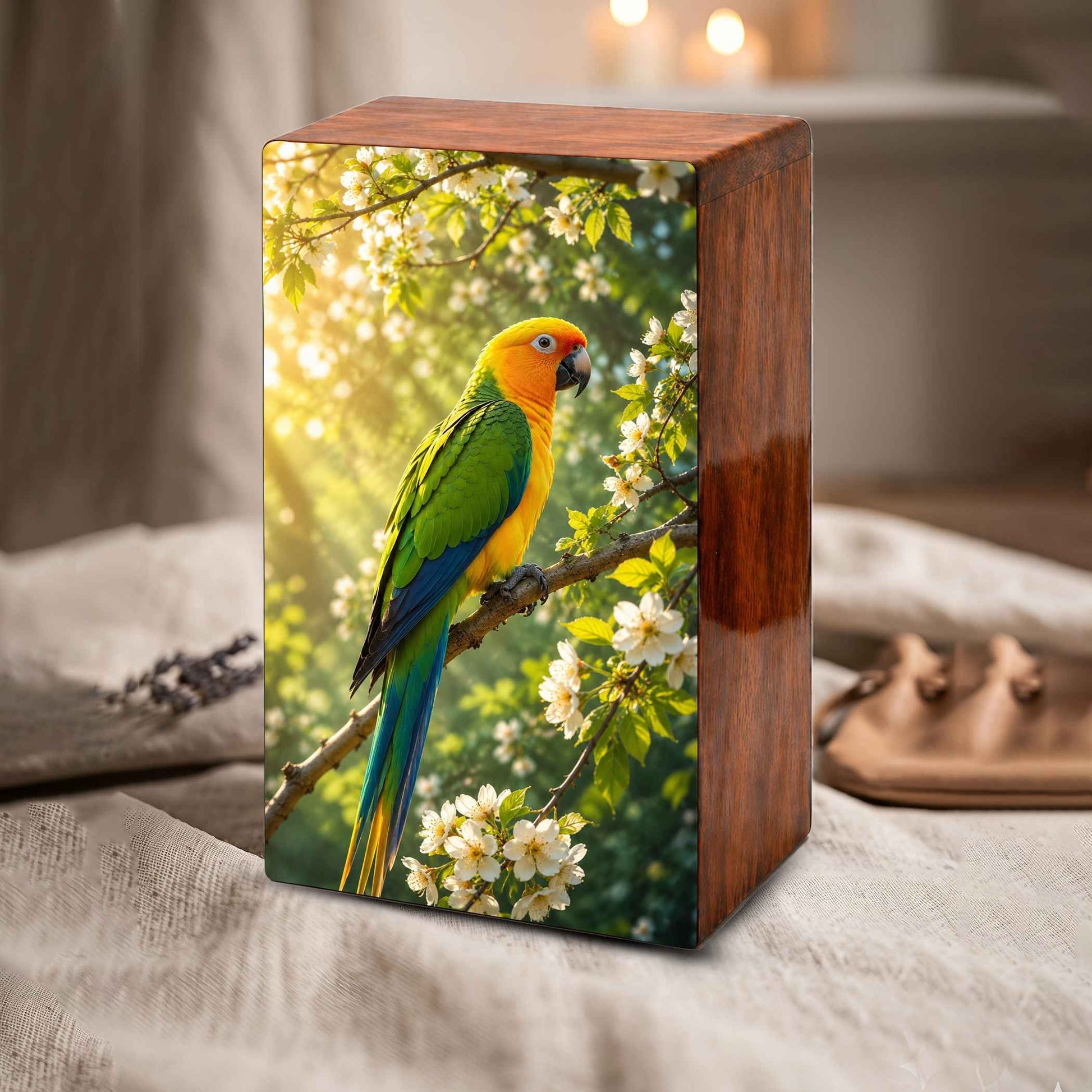 Parrot Urn For Human Ashes - Forest Bird Decorative Urns For Mom and Dad