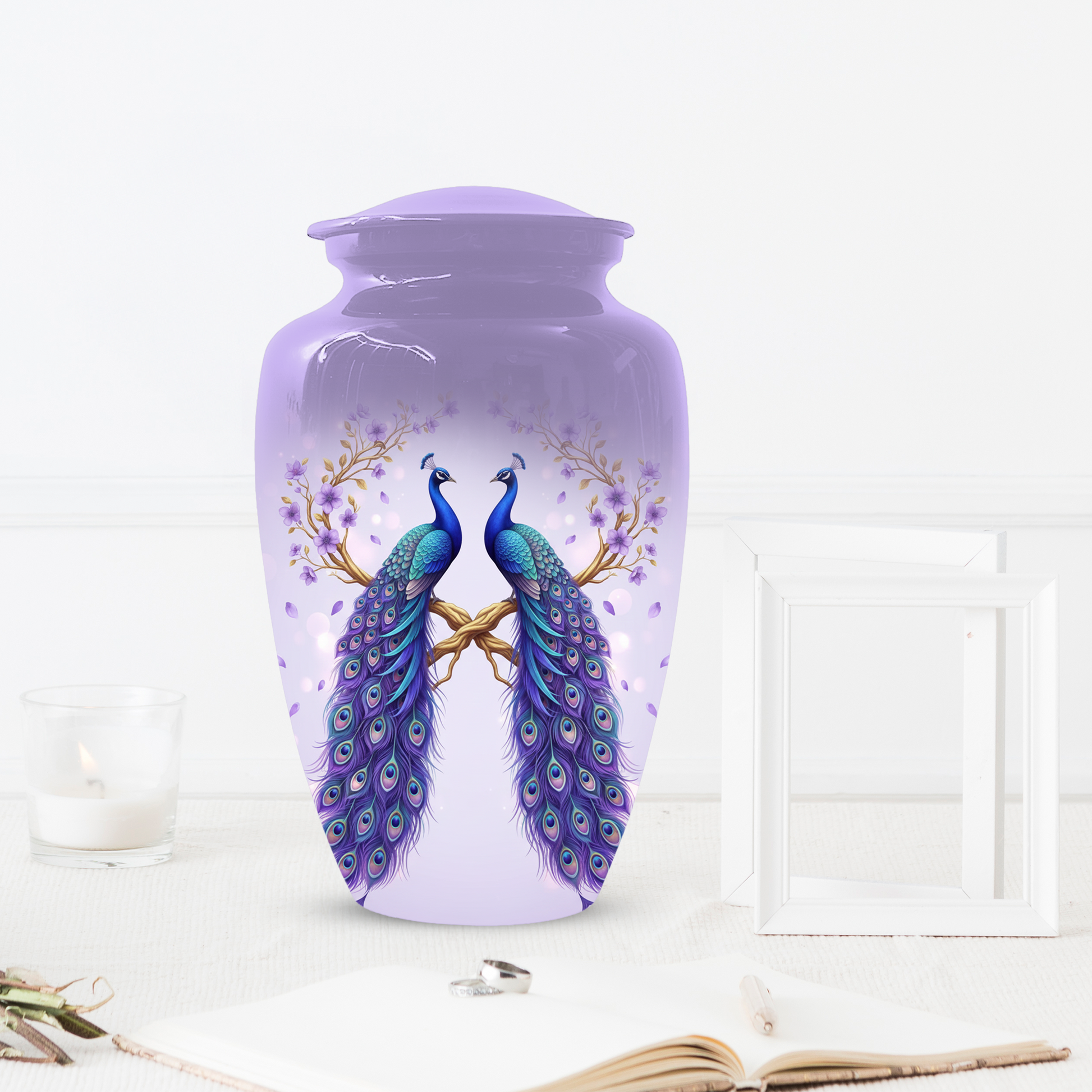 Peacock Urn for Mom, Personalized Cremation Urn for Human Ashes