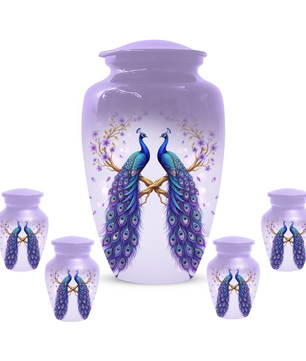 Peacock Urn for Mom, Personalized Cremation Urn for Human Ashes