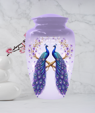 Peacock Urn for Mom, Personalized Cremation Urn for Human Ashes