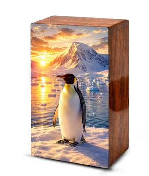 Penguin Cremation Urn For Ashes - Personalized Mountains Wildlife keepsake For Adults