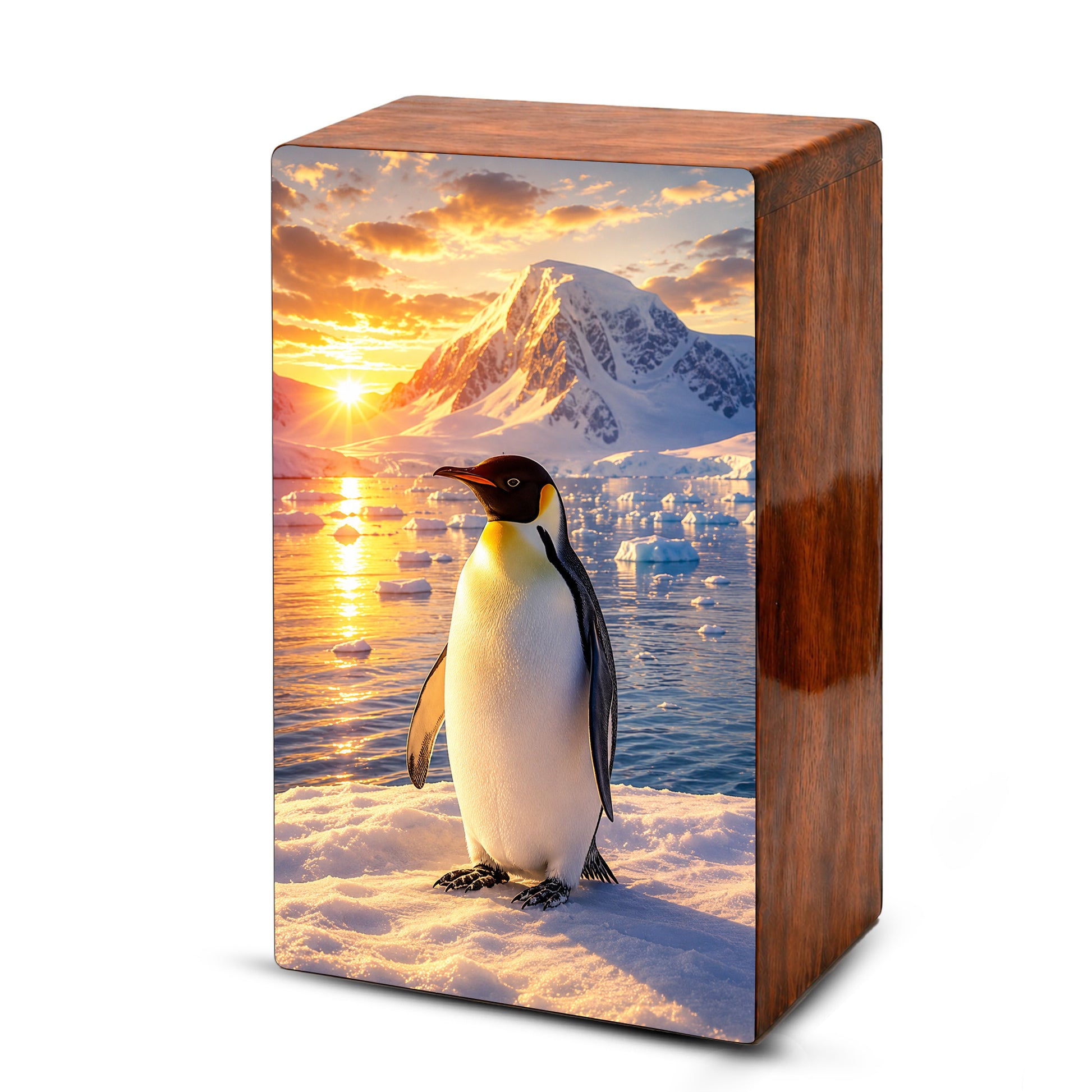 Penguin Cremation Urn For Ashes - Personalized Mountains Wildlife keepsake For Adults