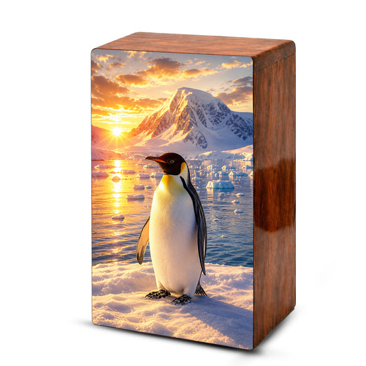Penguin Cremation Urn For Ashes - Personalized Mountains Wildlife keepsake For Adults