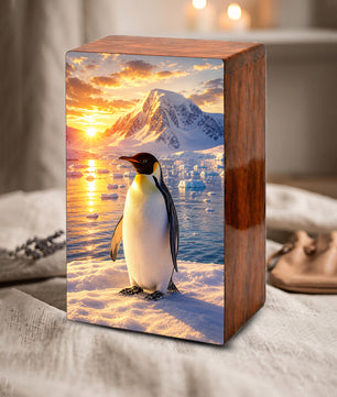 Penguin Cremation Urn For Ashes - Personalized Mountains Wildlife keepsake For Adults