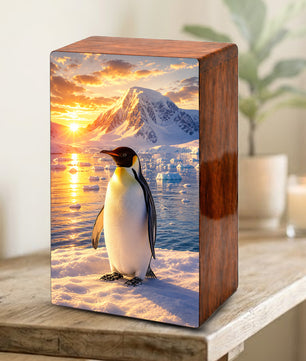 Penguin Cremation Urn For Ashes - Personalized Mountains Wildlife keepsake For Adults