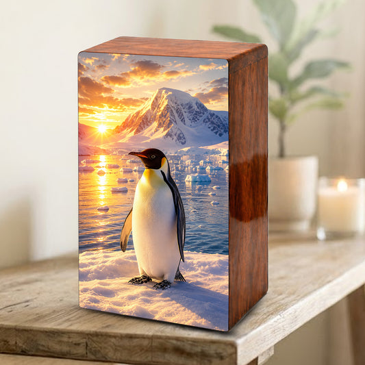 Penguin Cremation Urn For Ashes - Personalized Mountains Wildlife keepsake For Adults
