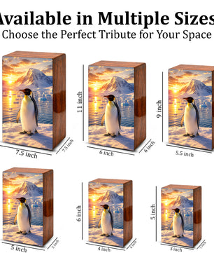 Penguin Cremation Urn For Ashes - Personalized Mountains Wildlife keepsake For Adults