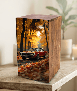 Classic Car Urn For Ashes Male - Decorative Wooden Keepsake Urn Box
