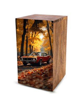 Classic Car Urn For Ashes Male - Decorative Wooden Keepsake Urn Box