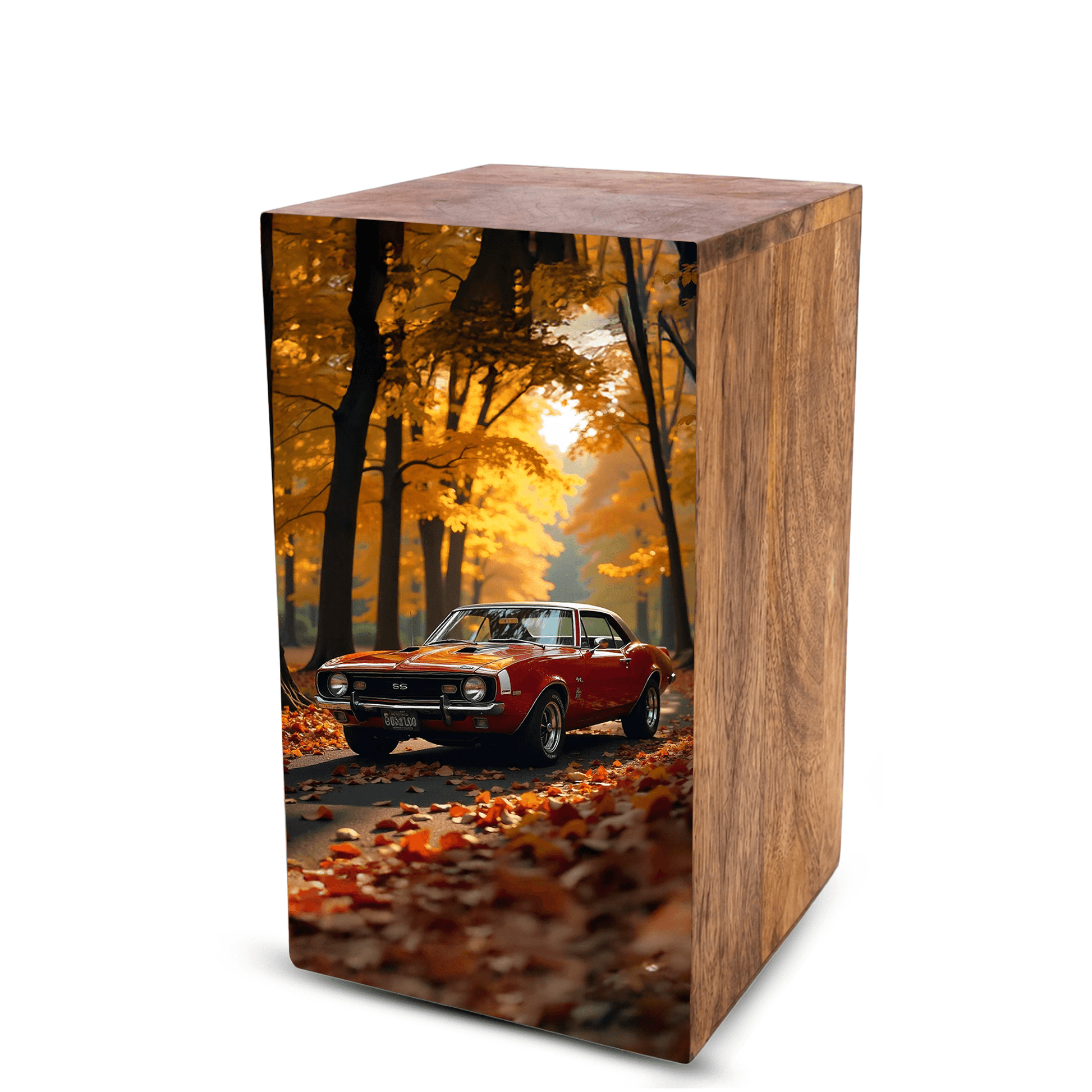 Classic Car Urn For Ashes Male - Decorative Wooden Keepsake Urn Box