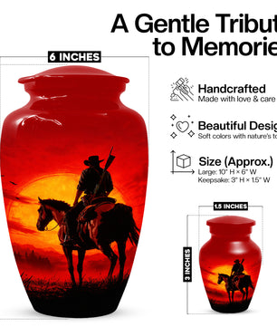 Cowboy  Keepsake Urn for Ashes -  Personalized Western Memorial for Dad