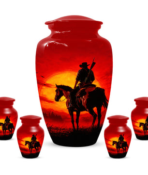 Cowboy  Keepsake Urn for Ashes -  Personalized Western Memorial for Dad