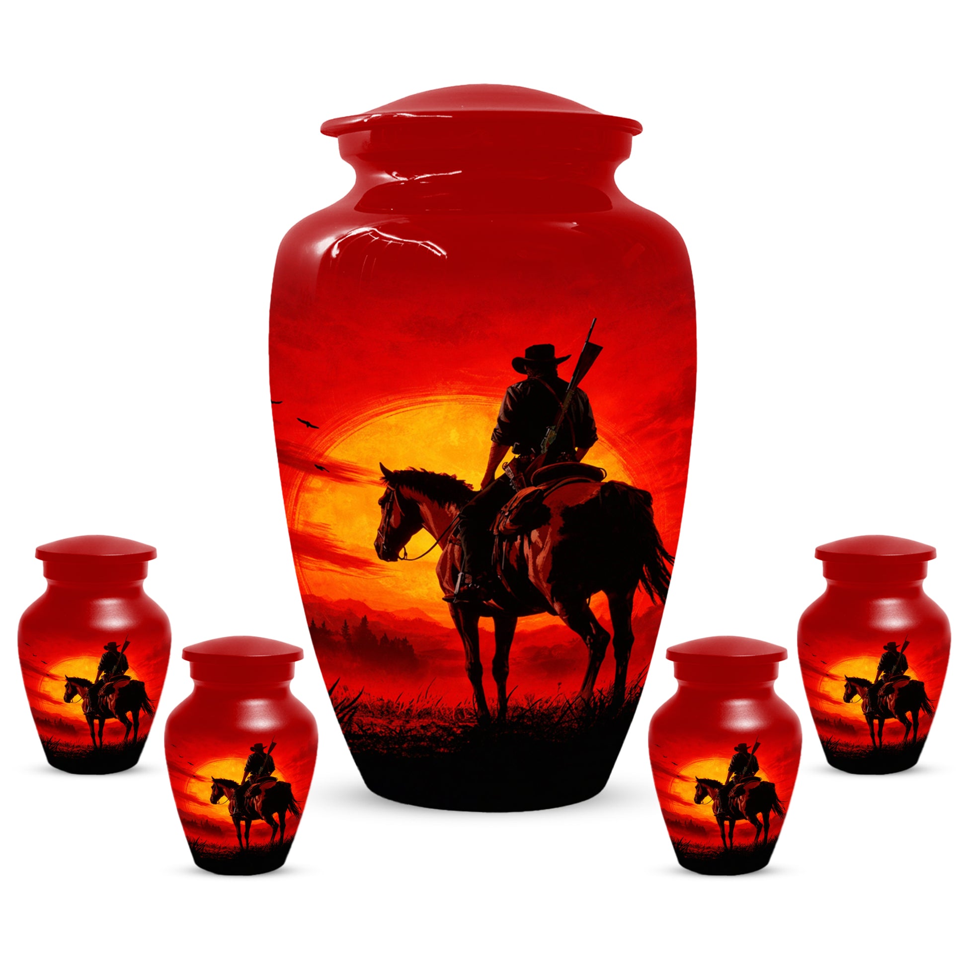 Cowboy  Keepsake Urn for Ashes -  Personalized Western Memorial for Dad
