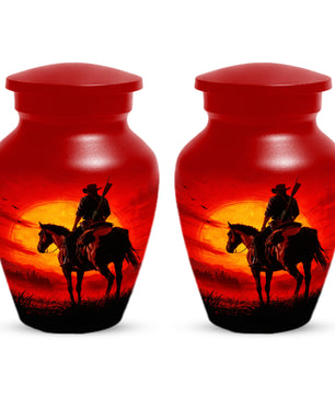 Cowboy  Keepsake Urn for Ashes -  Personalized Western Memorial for Dad