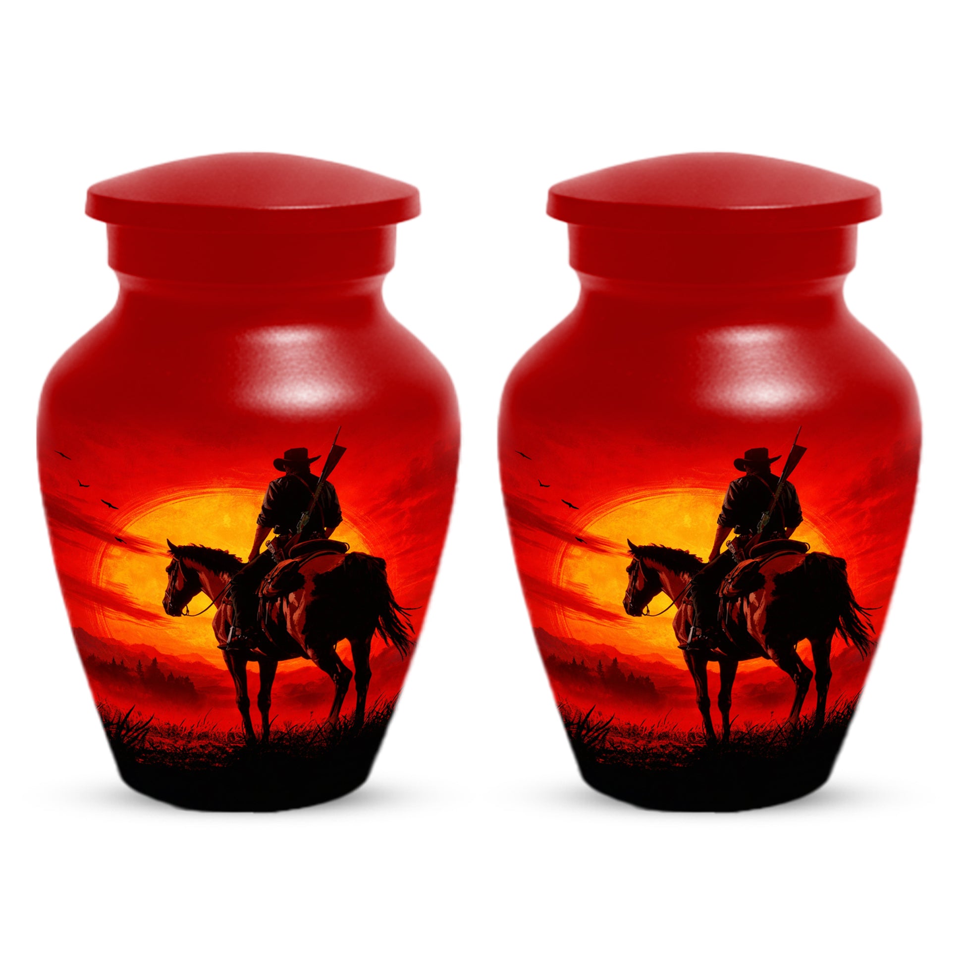 Cowboy  Keepsake Urn for Ashes -  Personalized Western Memorial for Dad