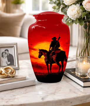 Cowboy  Keepsake Urn for Ashes -  Personalized Western Memorial for Dad