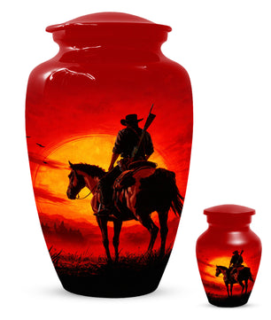 Cowboy  Keepsake Urn for Ashes -  Personalized Western Memorial for Dad