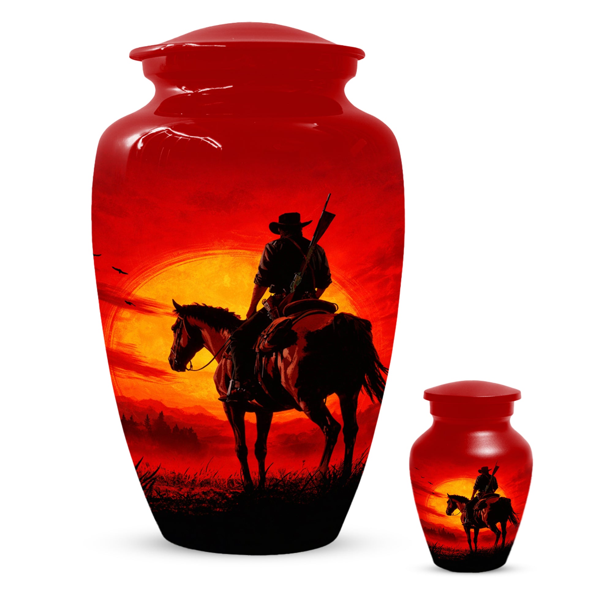 Cowboy  Keepsake Urn for Ashes -  Personalized Western Memorial for Dad