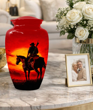 Cowboy  Keepsake Urn for Ashes -  Personalized Western Memorial for Dad