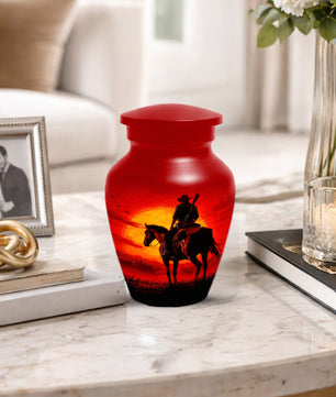 Cowboy  Keepsake Urn for Ashes -  Personalized Western Memorial for Dad