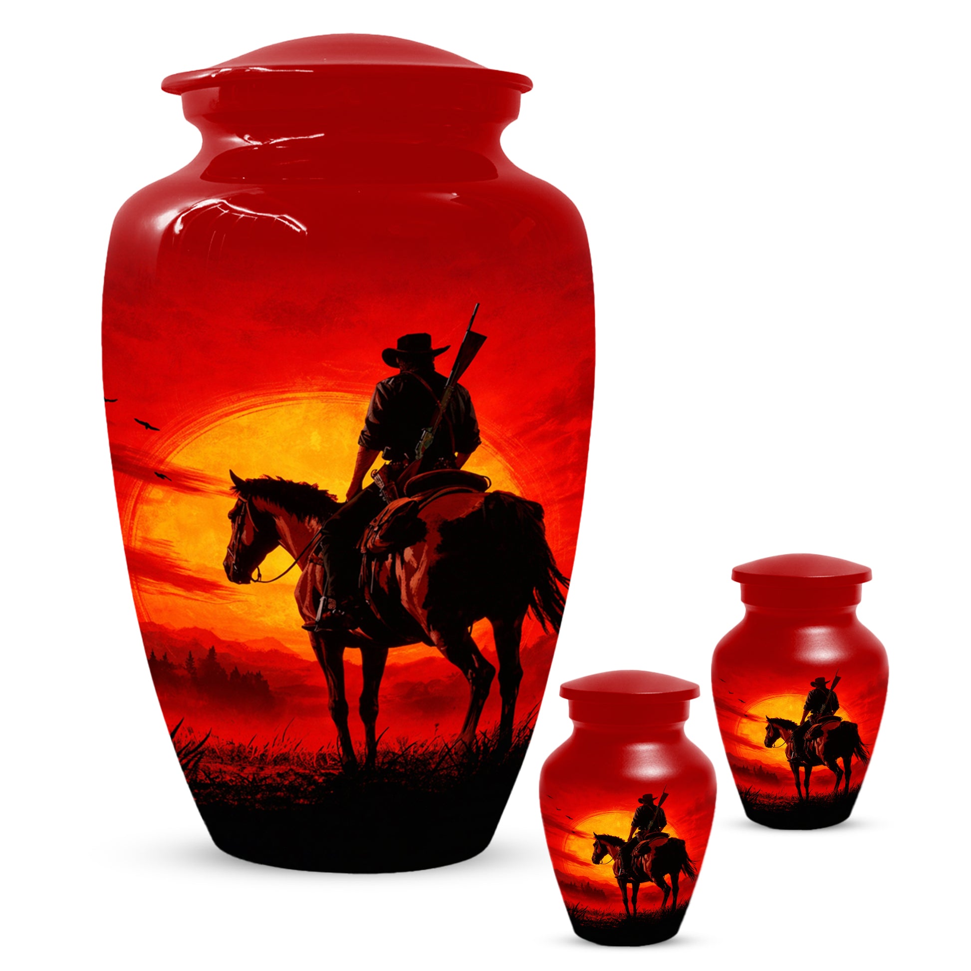 Cowboy  Keepsake Urn for Ashes -  Personalized Western Memorial for Dad